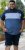 D555 Leeds Cut And Sew Polo With Jacquard Collar And Cuffs Navy - Polos - Polos homme grande taille