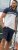 D555 Tipton Stripe Jacquard Short Sleeve Polo Navy - Polos - Polos homme grande taille