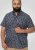 D555 Kettering Hawaiian Leaf AOP Short Sleeve Button Down Collar Shirt Denim - Chemises - Chemises Grandes Tailles Hommes
