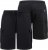D555 Wigan 2 Elasticated Waist Fleece Cargo Shorts Black - Pantalons/shorts de survêtement - Survêtement/jogging grandes tailles
