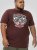 D555 Loughborough Official Gas Monkey Crew Neck T-Shirt Burgundy Black Twist - T-shirts - T-shirts Homme Grande Taille