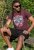 D555 Loughborough Official Gas Monkey Crew Neck T-Shirt Burgundy Black Twist - T-shirts - T-shirts Homme Grande Taille