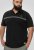 D555 Stafford Cut And Sew Embroidery Stripe Short Sleeve Polo Black - Polos - Polos homme grande taille