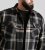 D555 Falkirk Long Sleeve Heavy Shacket Overshirt Black/Grey TALL SIZES - Chemises - Chemises Grandes Tailles Hommes