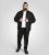D555 Epsom Harrington Jacket with Zip Through Collared Melton Black - Vestes - Vestes homme grandes tailles