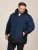 D555 Hank Ripstop Contrast Panelled Padded Hooded Jacket Bleu marine - Vestes - Vestes homme grandes tailles