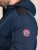 D555 Hank Ripstop Contrast Panelled Padded Hooded Jacket Bleu marine - Vestes - Vestes homme grandes tailles