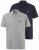 JP1880 704317 Polo lot de 2 Bleu marine/Gris chiné - Polos - Polos homme grande taille