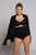 Ulla Popken 781632 Culotte gainante taille haute Noir - Lingerie gainante - 