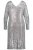 Ulla Popken 804863 Robe à sequins à col V Argent - Robes de soirée - Robes de soirée en grandes tailles