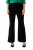 Ulla Popken 813306 Pantalon de tailleur large à taille élastique Noir - Pantalons en tissu - Pantalons larges femme grande taille