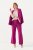 Ulla Popken 813306 Pantalon de tailleur large à taille élastique Magenta - Pantalons en tissu - Pantalons larges femme grande taille