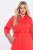 Ulla Popken 815217 Robe chemise trapèze à ceinture à nouer Rose - Robes midi - Robes mi-longues pour femmes rondes