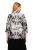 Ulla Popken 816673 Blazer oversize en jacquard manches 3/4 Noir - Blazers - Vestes blazer pour femme, grandes tailles