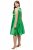 Ulla Popken 817135 Robe de soirée trapèze à col V Vert - Robes de soirée - Robes de soirée en grandes tailles