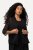 Ulla Popken 817211 Veste oversize en mousseline à col châle Noir - Vestes - Vestes grande taille pour femme