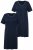 Ulla Popken 819289 Chemise de nuit à manches courtes lot de 2 Bleu marine - Chemises de nuit - 