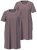 Ulla Popken 819289 Chemise de nuit à manches courtes lot de 2 Marron - Chemises de nuit - 