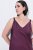 Ulla Popken 820341 Robe en satin sans manches à col V Bordeaux - Robes de soirée - Robes de soirée en grandes tailles