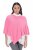 Ulla Popken 820512 Poncho en maille de laine mélangée col V Rose clair - Ponchos & capes - 