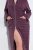 Ulla Popken 821543 Peignoir en éponge rayé à fermeture éclair Marron - Robes de chambre & peignoirs - 