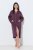 Ulla Popken 821543 Peignoir en éponge rayé à fermeture éclair Marron - Robes de chambre & peignoirs - 