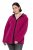 Ulla Popken 823371 Veste teddy à capuche et poches matelassées Fuchsia - Vêtements en laine polaire - 