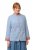 Ulla Popken 823538 Blazer en lin mélangé à col montant Bleu clair - Blazers - Vestes blazer pour femme, grandes tailles