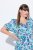 Ulla Popken 824966 Robe chemise fleurie Bleu marine - Robes chemise - 