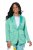 Ulla Popken 826161 Blazer texturé Vert - Blazers - Vestes blazer pour femme, grandes tailles