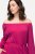 Ulla Popken 827740 Robe en jersey à manches 3/4 Rose - Robes midi - Robes mi-longues pour femmes rondes
