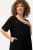 Ulla Popken 829837 Robe en lin mélangé à manches courtes Noir - Robes d'été - Robes légères d'été en grande taille
