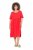 Ulla Popken 829837 Robe en lin mélangé à manches courtes Rouge - Robes d'été - Robes légères d'été en grande taille