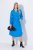 Ulla Popken 831004 Robe mi-longue à manches longues et col V Bleu roi - Robes midi - Robes mi-longues pour femmes rondes