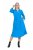 Ulla Popken 831004 Robe mi-longue à manches longues et col V Bleu roi - Robes midi - Robes mi-longues pour femmes rondes