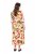 Ulla Popken 832512 Robe en lin mélangé fleurie à manches 3/4 Rouge - Robes maxi - Robes longues pour femmes rondes