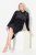 Ulla Popken 834550 Robe à manches longues et capuche Noir - Robes sweat - 
