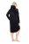 Ulla Popken 834550 Robe à manches longues et capuche Noir - Robes sweat - 