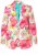 Ulla Popken 835230 Blazer fleuri en coton Rouge - Blazers - Vestes blazer pour femme, grandes tailles