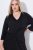 Ulla Popken 836514 Robe mi-longue à manches 3/4 Noir - Robes midi - Robes mi-longues pour femmes rondes