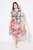 Ulla Popken 836746 Robe mi-longue fleurie à volants Bleu clair - Robes midi - Robes mi-longues pour femmes rondes