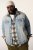 STHUGE 837222 Veste en jean à poches poitrine Bleu clair - Vestes - Vestes homme grandes tailles