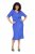 Ulla Popken 838765 Robe en jersey à manches courtes et col V Bleu gris - Robes midi - Robes mi-longues pour femmes rondes