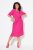 Ulla Popken 838765 Robe en jersey à manches courtes et col V Rose - Robes - Des robes dans toutes les tailles