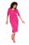 Ulla Popken 838765 Robe en jersey à manches courtes et col V Rose - Robes - Des robes dans toutes les tailles