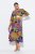 Ulla Popken 841034 Robe imprimée à manches 3/4 Bleu marine - Robes maxi - Robes longues pour femmes rondes