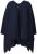 Ulla Popken 841117 Poncho oversize en maille à strass Bleu marine - Ponchos & capes - 