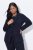 Ulla Popken 841163 Blazer en jersey jacquard Bleu marine - Blazers - Vestes blazer pour femme, grandes tailles