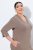 Ulla Popken 841952 Robe sweat à col V Marron clair - Robes - Des robes dans toutes les tailles