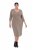 Ulla Popken 841952 Robe sweat à col V Marron clair - Robes - Des robes dans toutes les tailles